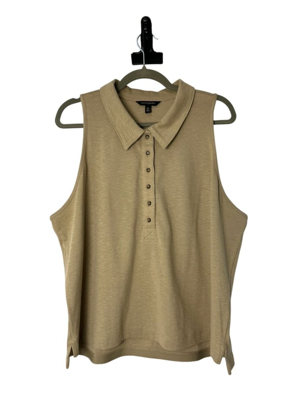 Banana Republic Women’s XL Cotton Stretch Sleeveless Polo Boxy Top Used - Picture 1 of 13